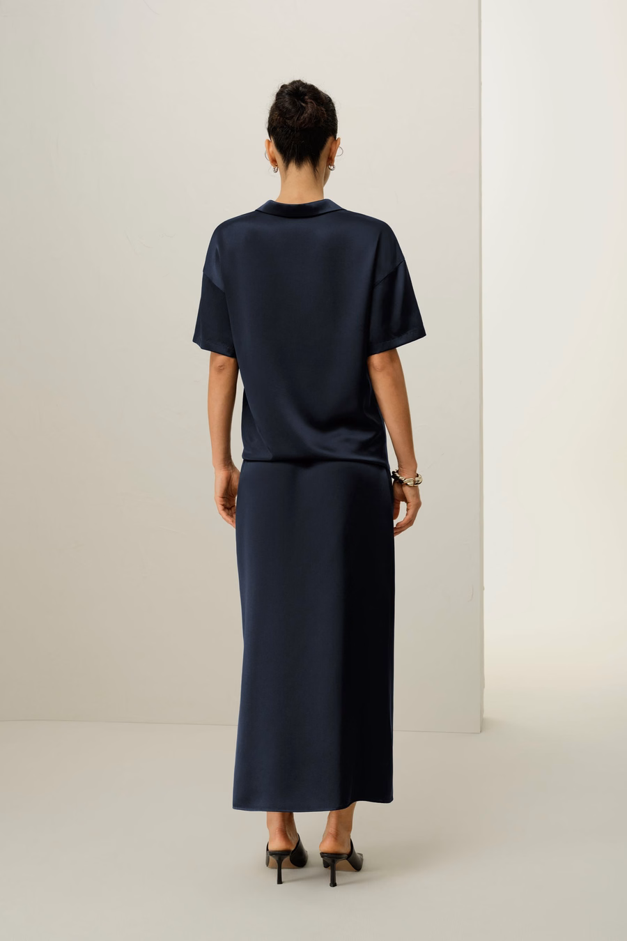 Wasbare Zijde Charmeuse Pull-On Rok