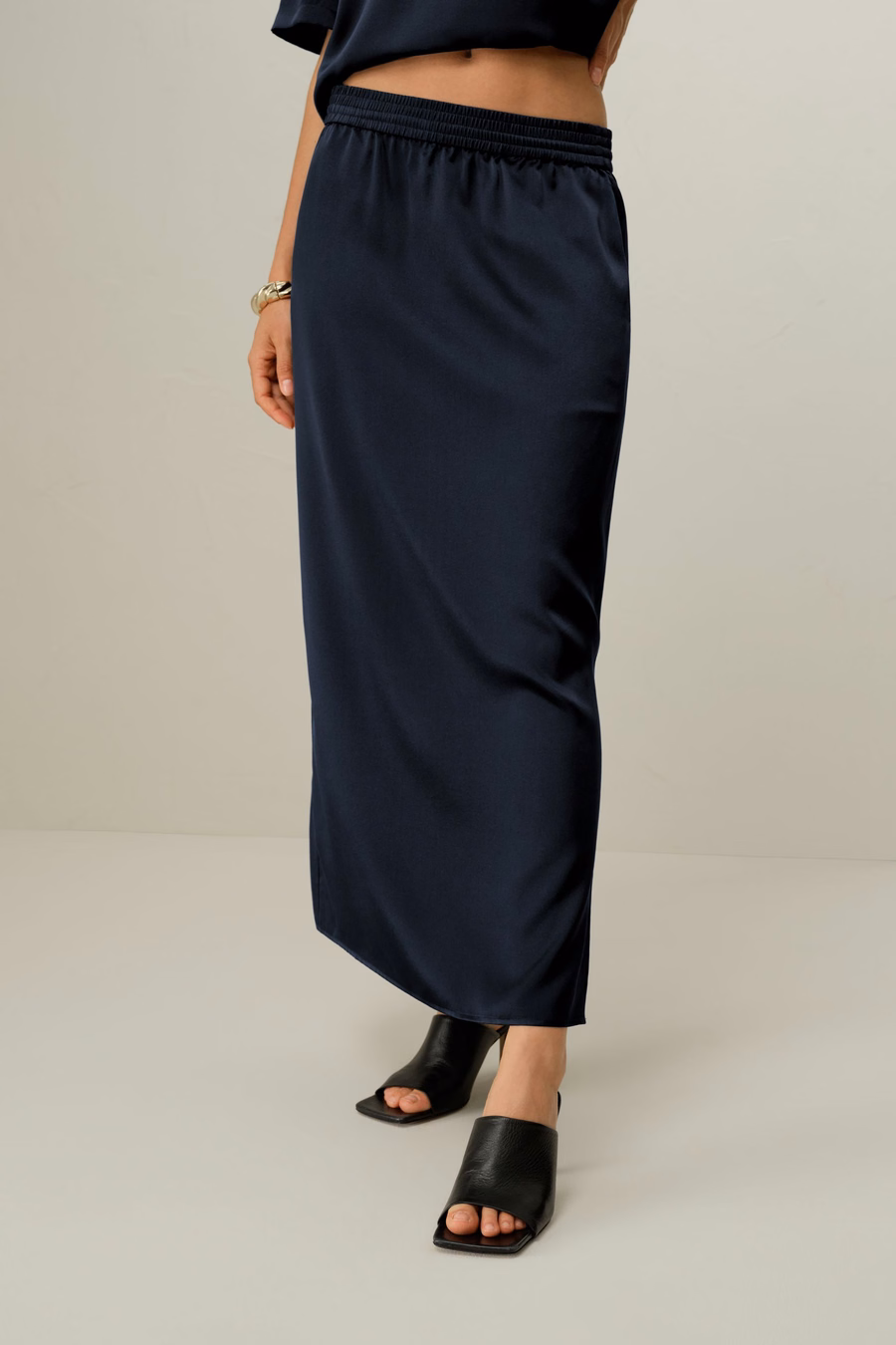 Wasbare Zijde Charmeuse Pull-On Rok