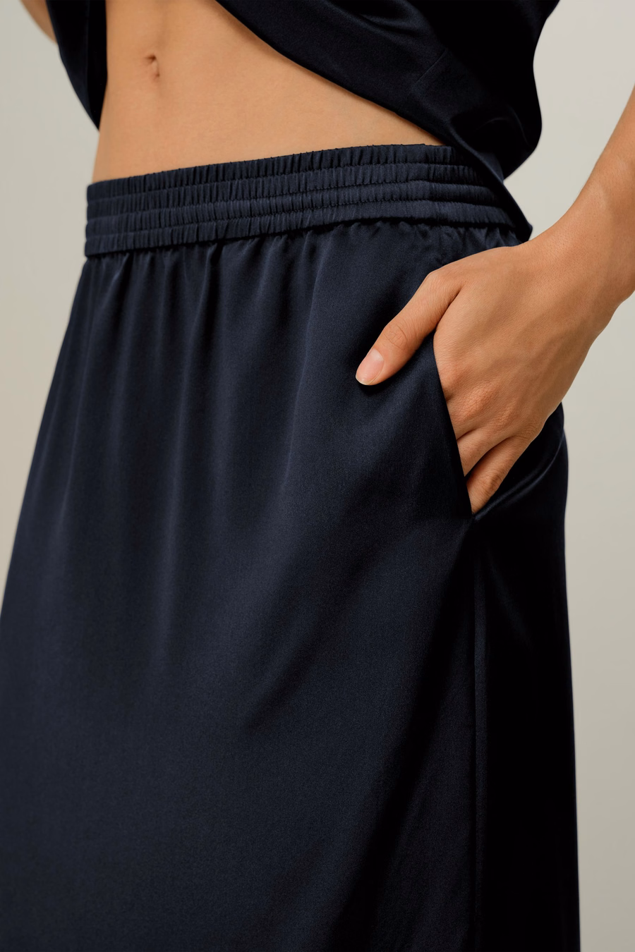 Wasbare Zijde Charmeuse Pull-On Rok