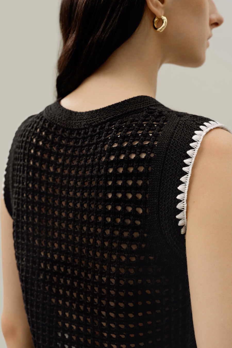 Toscana Pointelle Geborduurde Vest