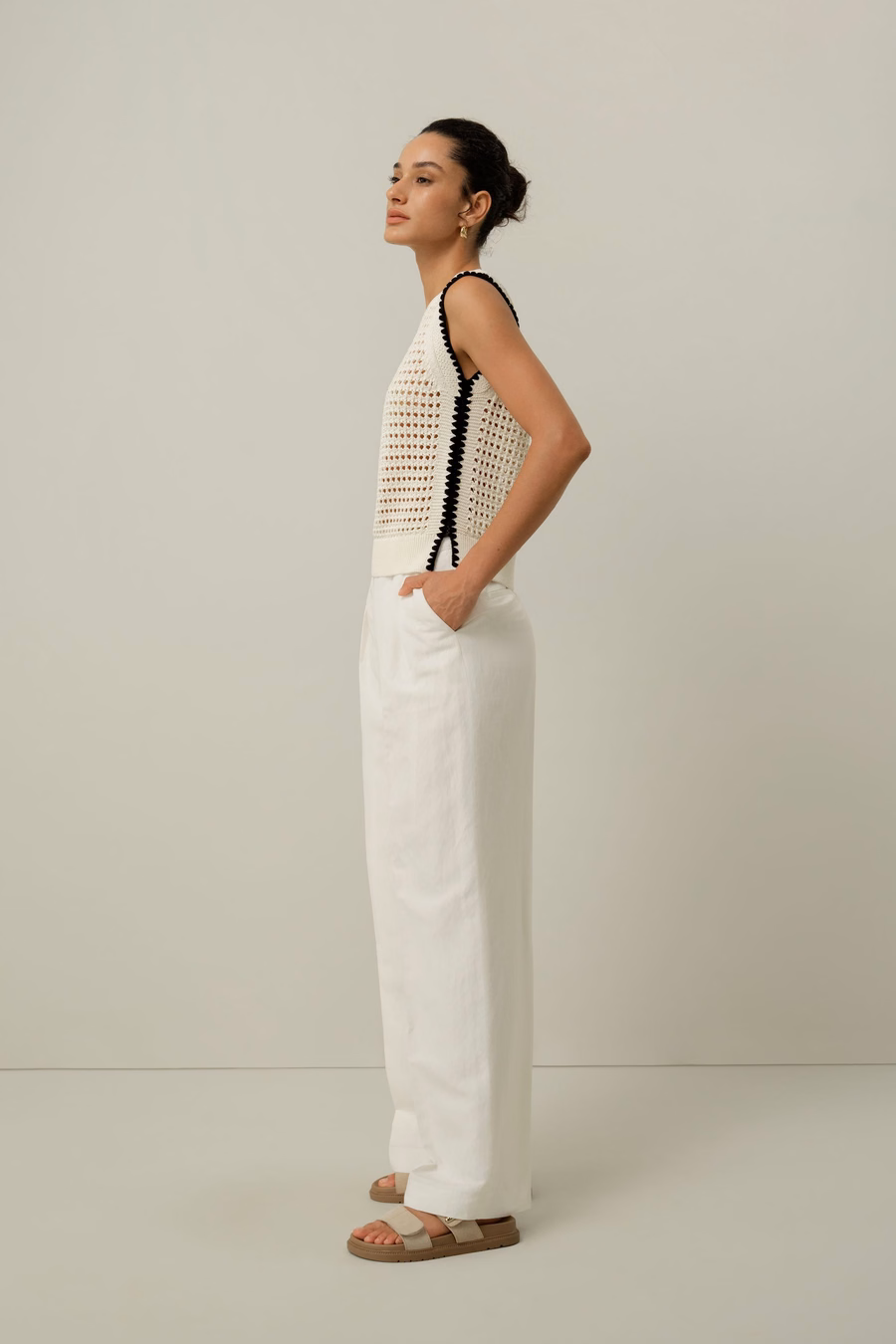 Toscana Pointelle Geborduurde Vest