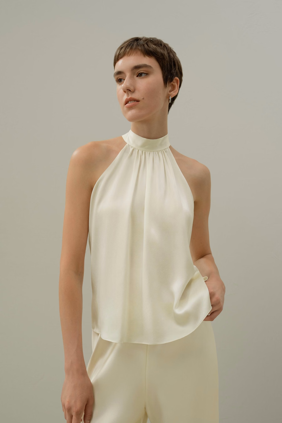 Minimalistische Allure Zijde Haltertop