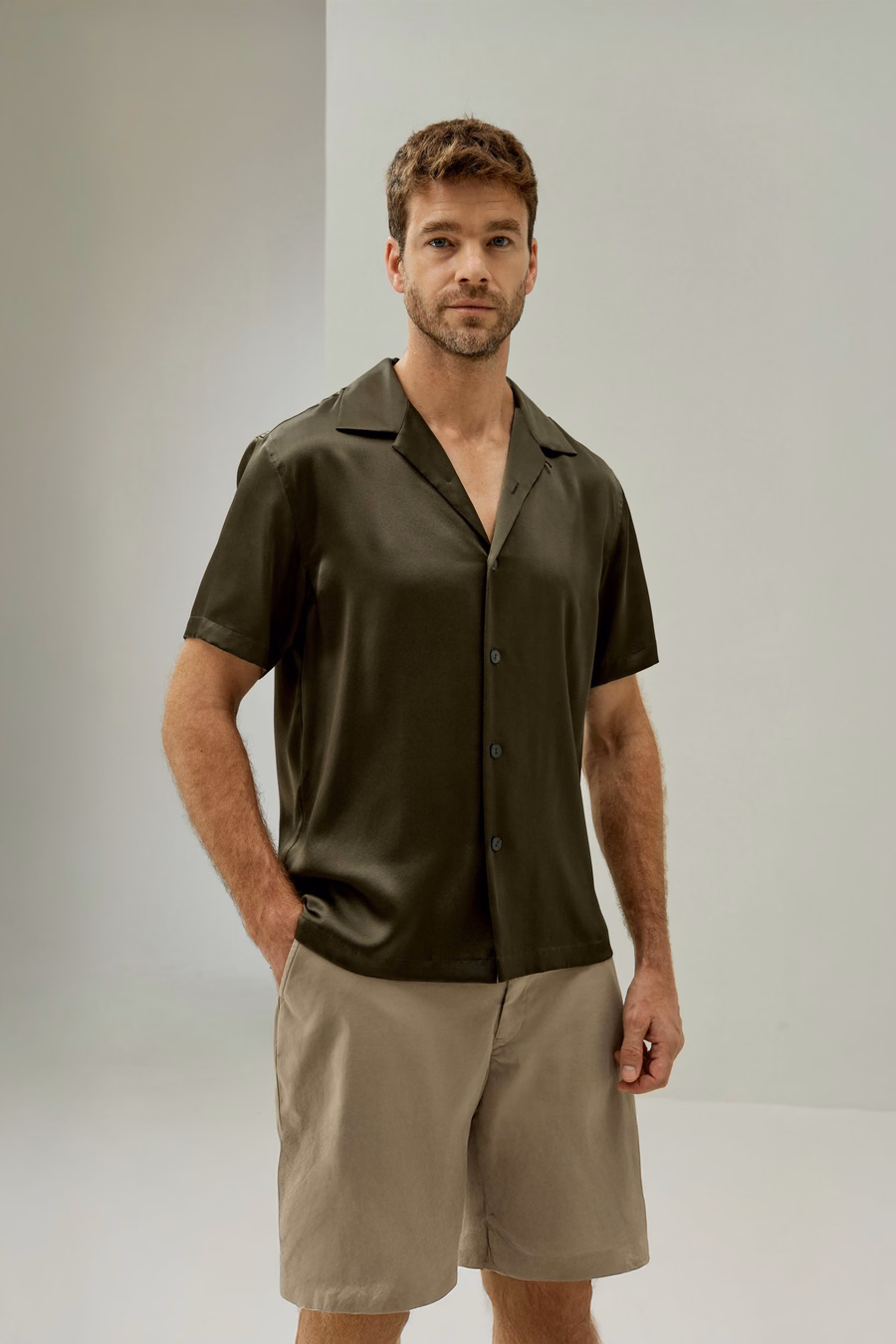 Mannen's Zijde Camp Shirt