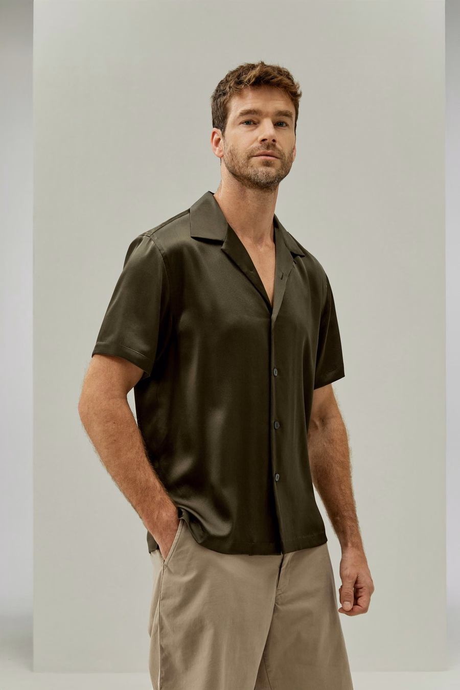 Mannen's Zijde Camp Shirt