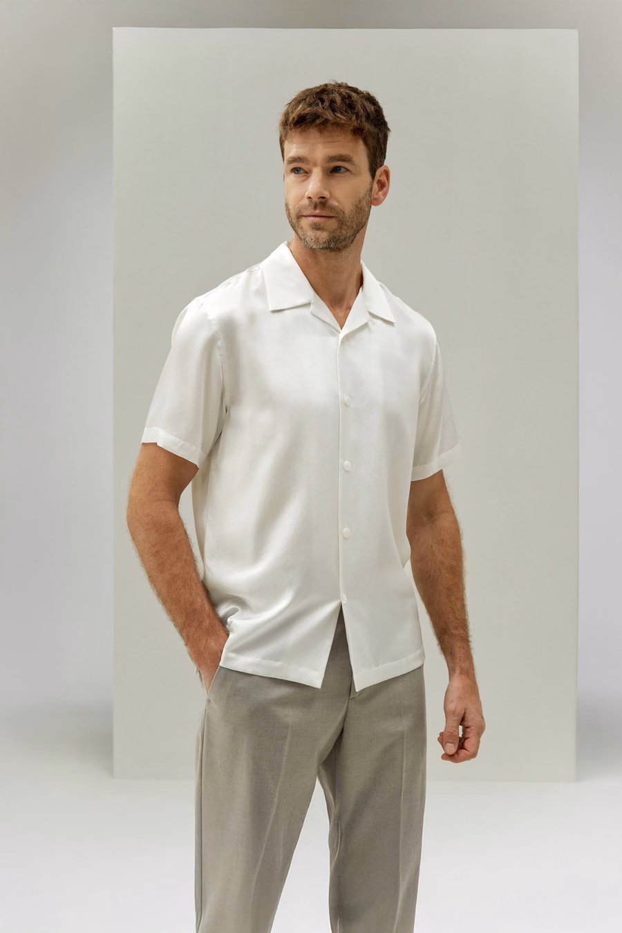 Mannen's Zijde Camp Shirt