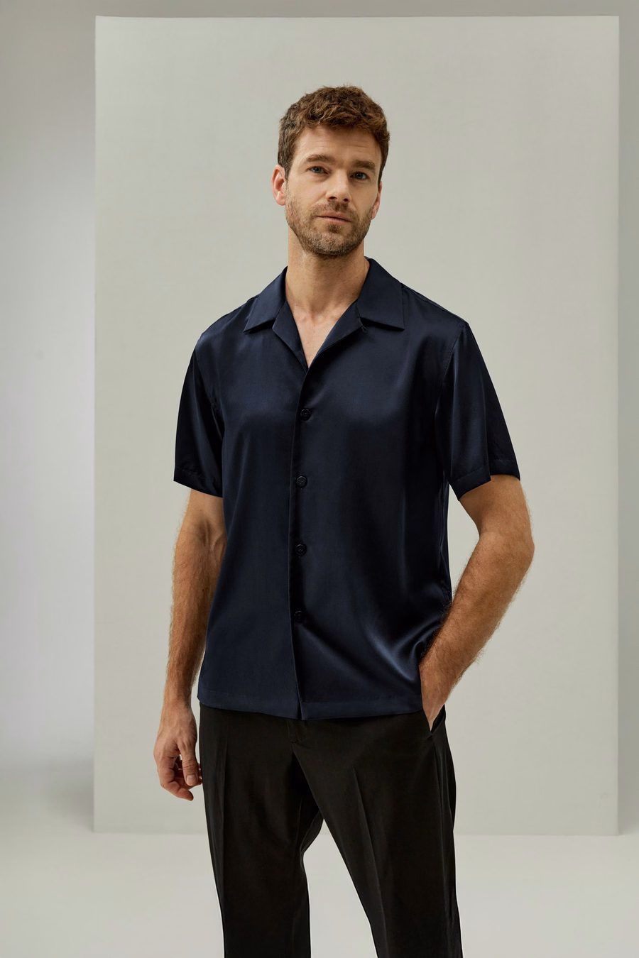 Mannen's Zijde Camp Shirt