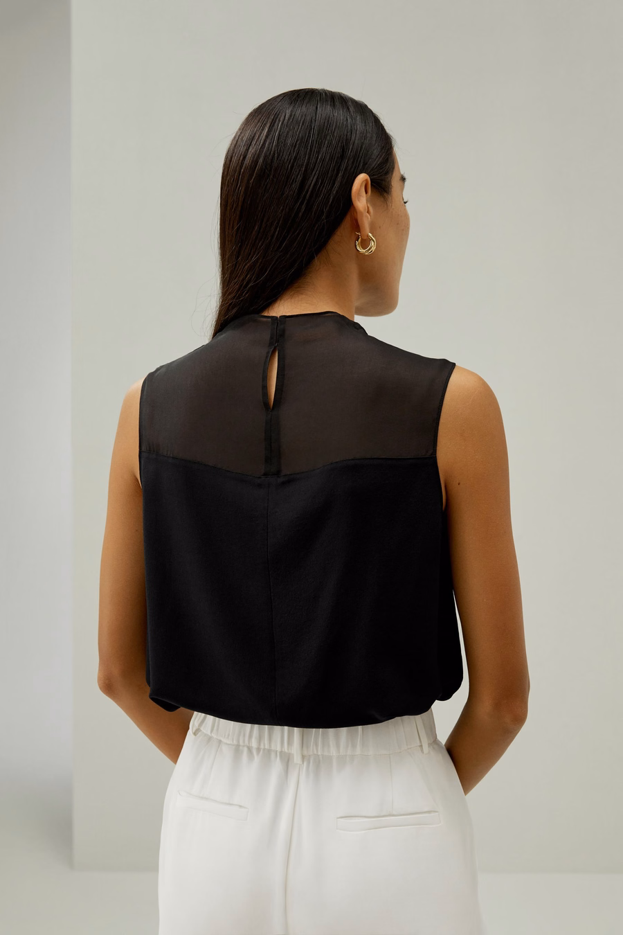 Cowl HalvHigh Neck Mouwloze Zijde Top