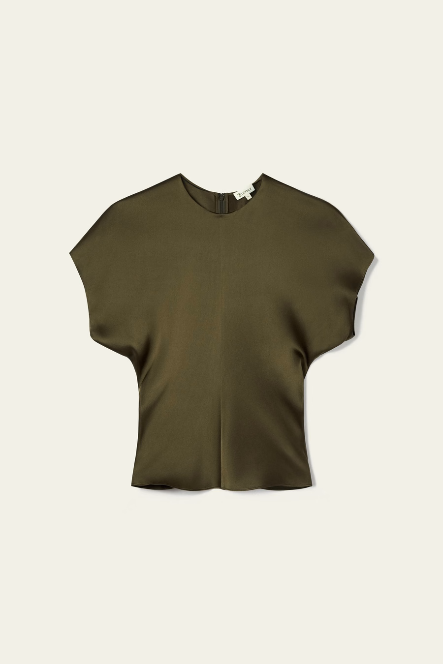 Korte Batwing Mouw Zijde Contour Top