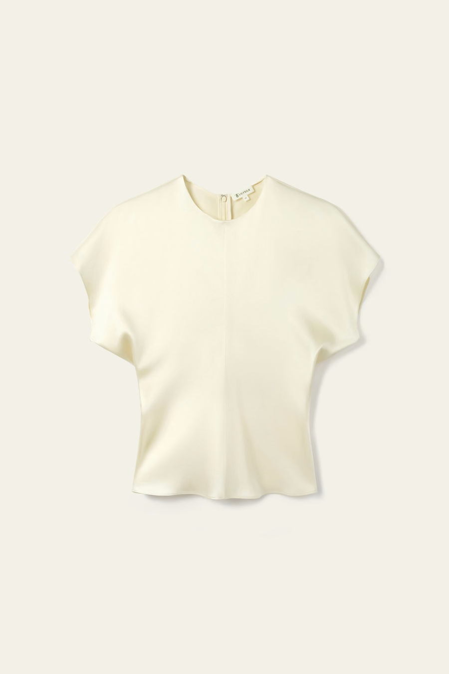 Korte Batwing Mouw Zijde Contour Top