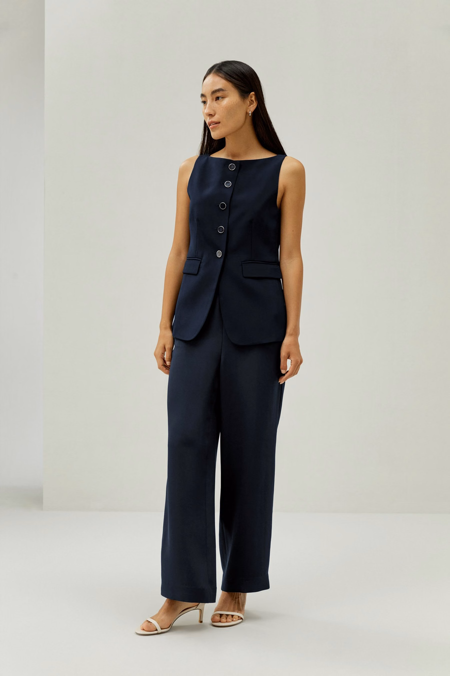 Button Up Blazer Zijden Vest