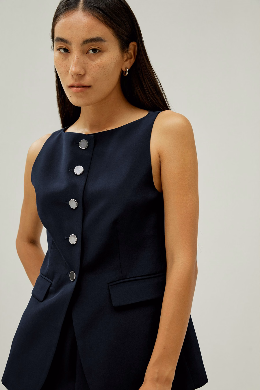 Button Up Blazer Zijden Vest