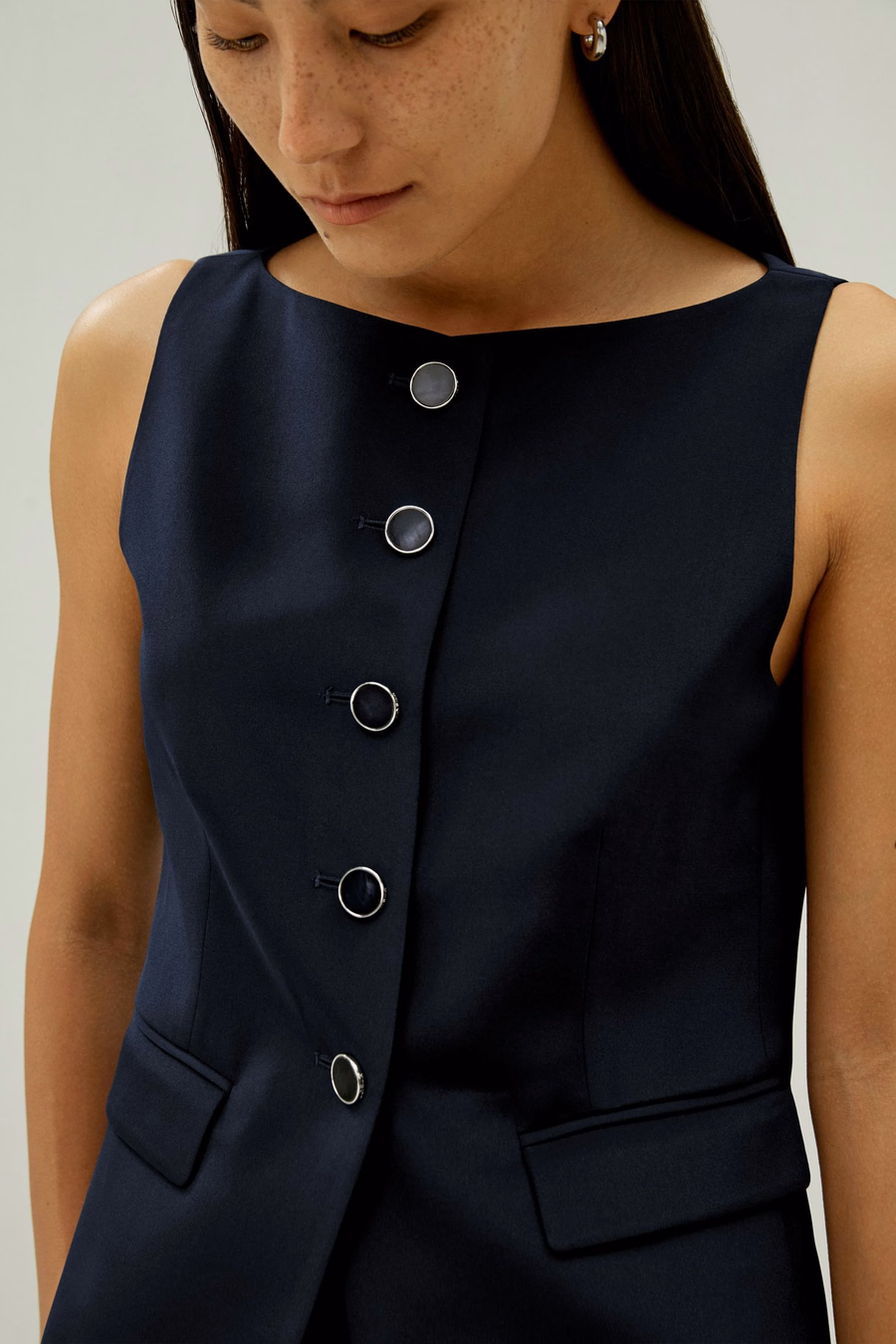 Button Up Blazer Zijden Vest