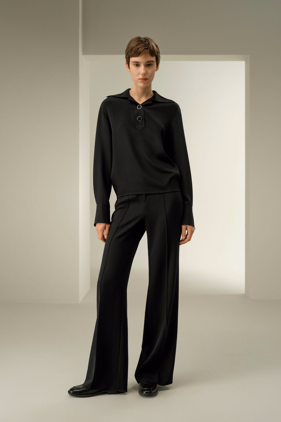 Luxe Stretch Zijde Popover Blouse