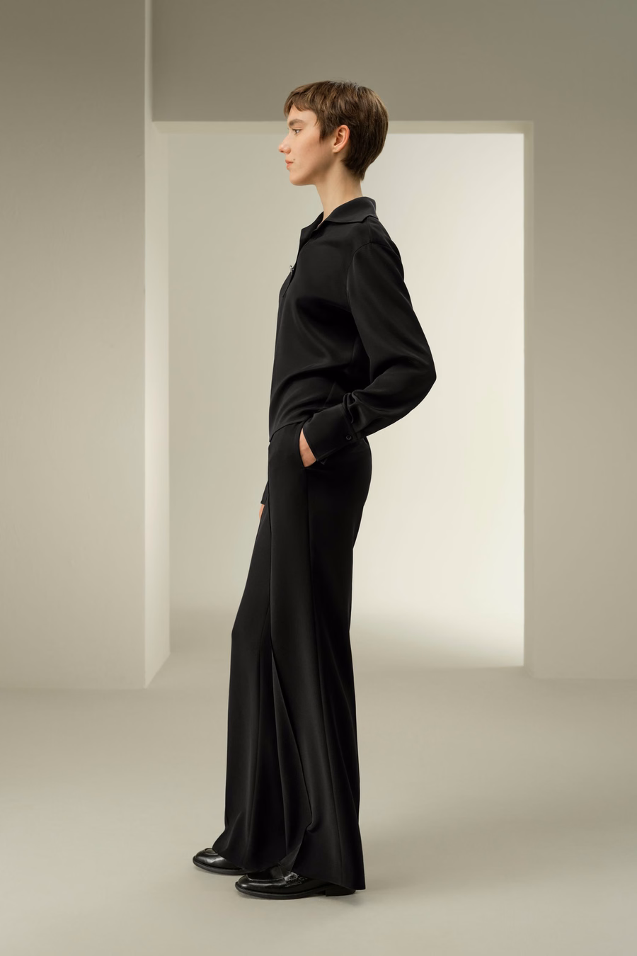 Luxe Stretch Zijde Popover Blouse