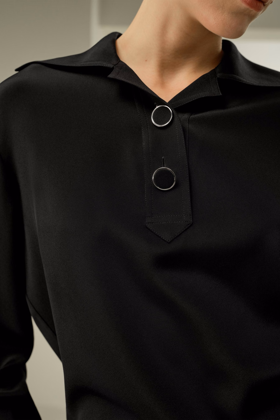 Luxe Stretch Zijde Popover Blouse
