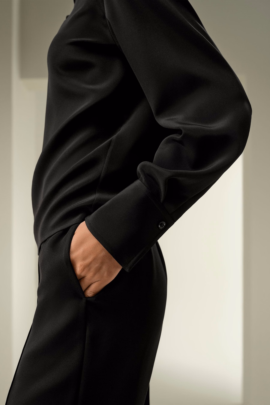 Luxe Stretch Zijde Popover Blouse