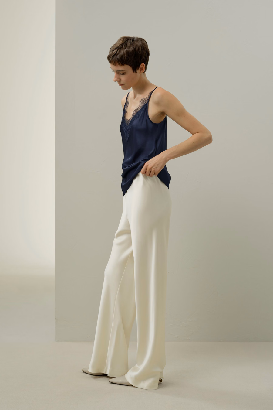 Kant-Trim Zijde Camisole
