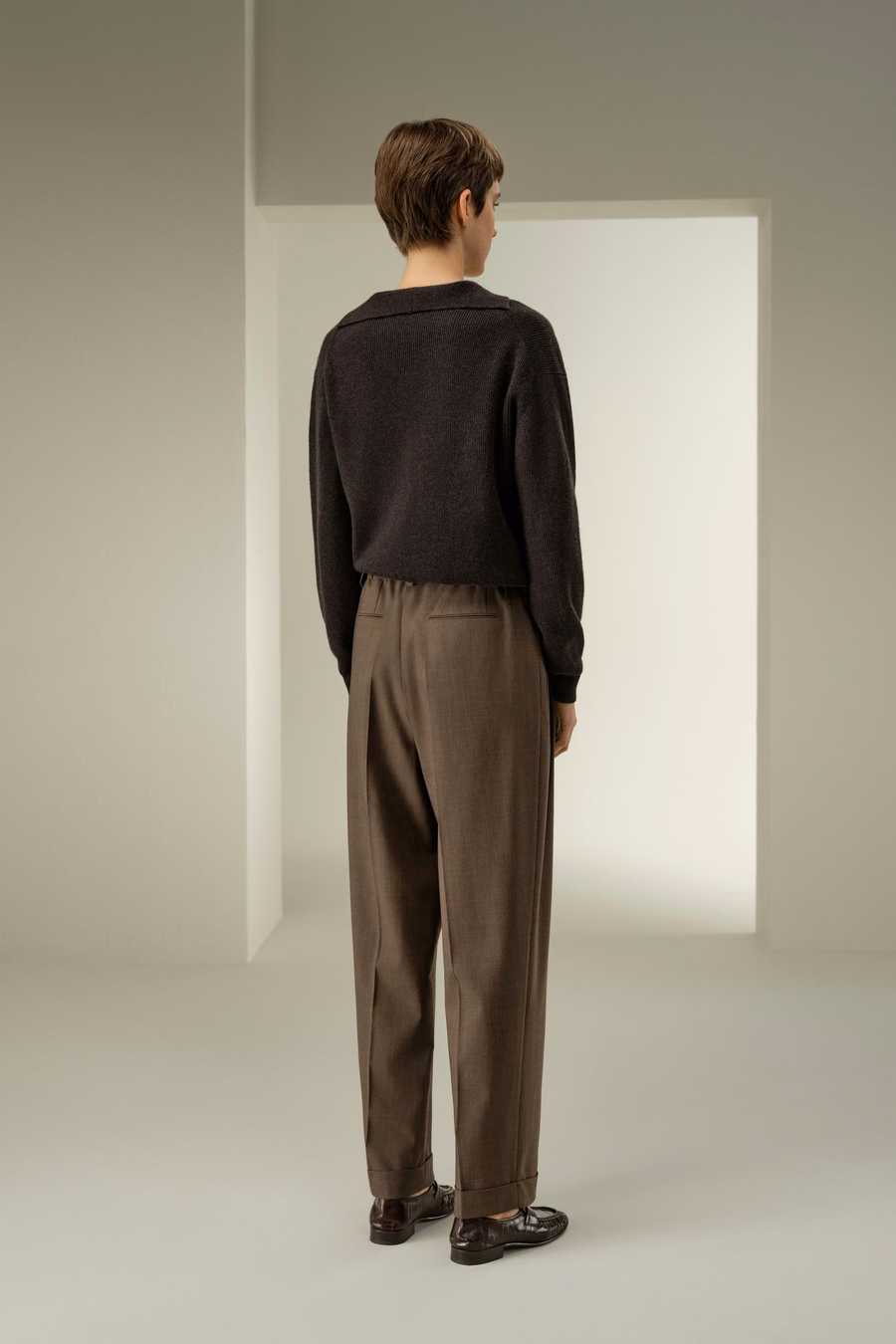 Ribbed Cashmere Polo Sweater