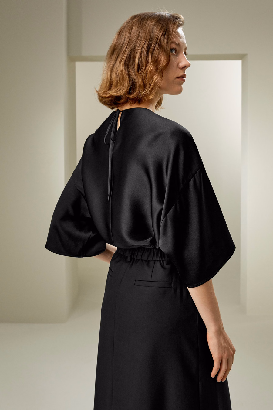 Ontspannen Zijde Crewneck Blouse