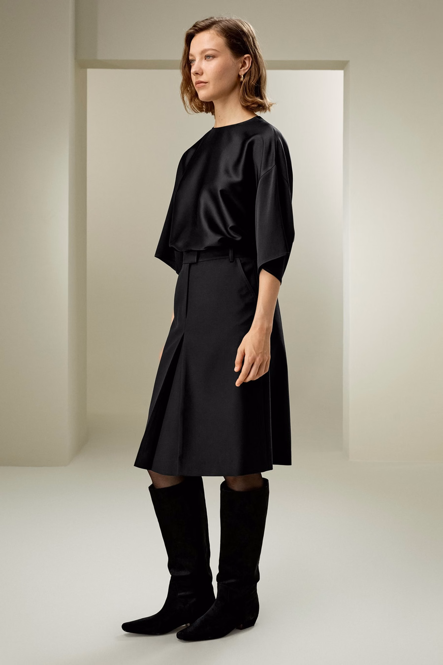 Ontspannen Zijde Crewneck Blouse