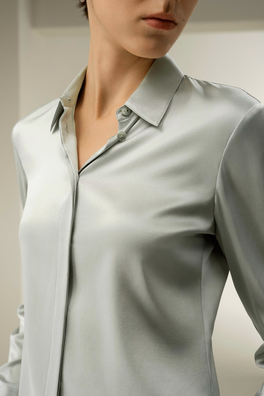 Elegante Zijde Slim Fit Shirt