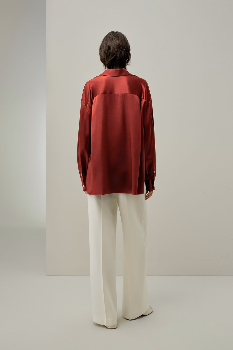 Scarlet Oversize Zijde Shirt