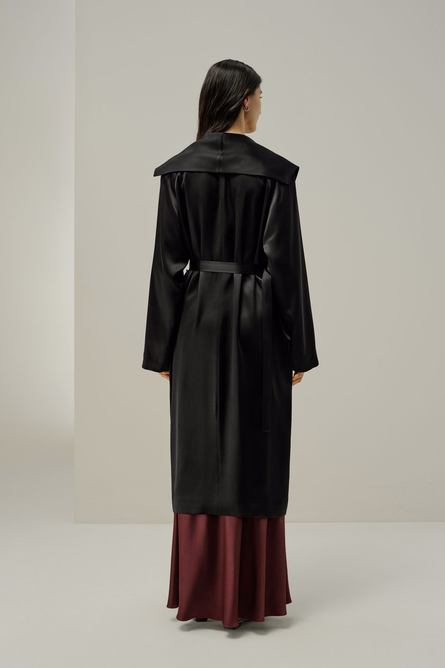 Double-Faced Silk Satin Coat