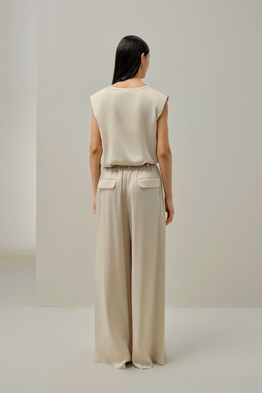 Silk Suede Mouwloze V-hals Top