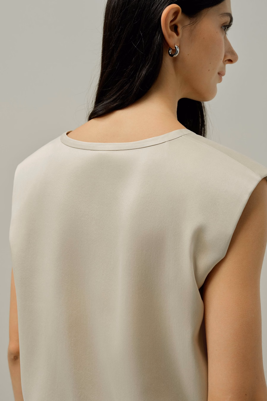 Silk Suede Mouwloze V-hals Top