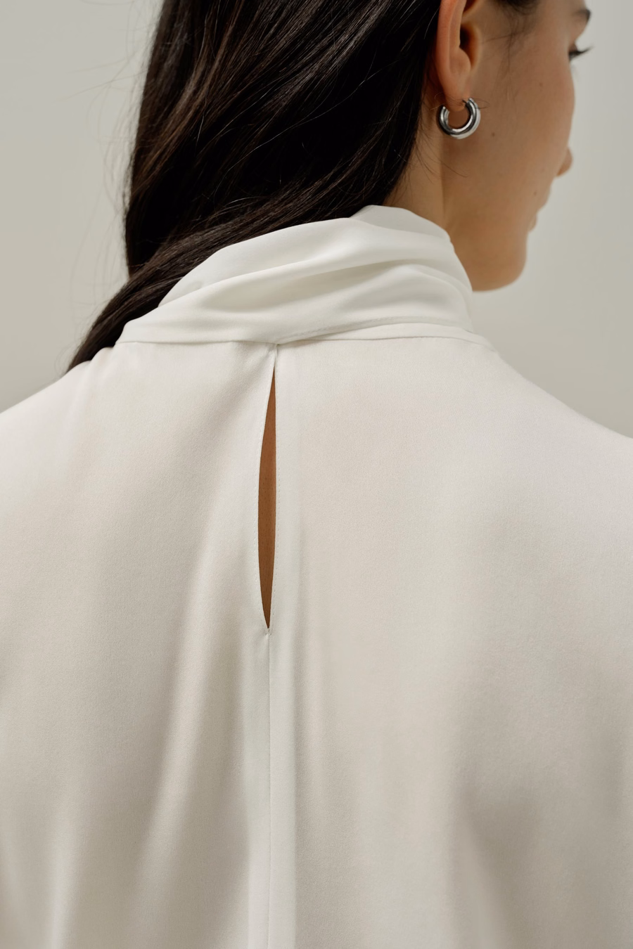 Sans mouwen Tie-Neck Zijde Blouse