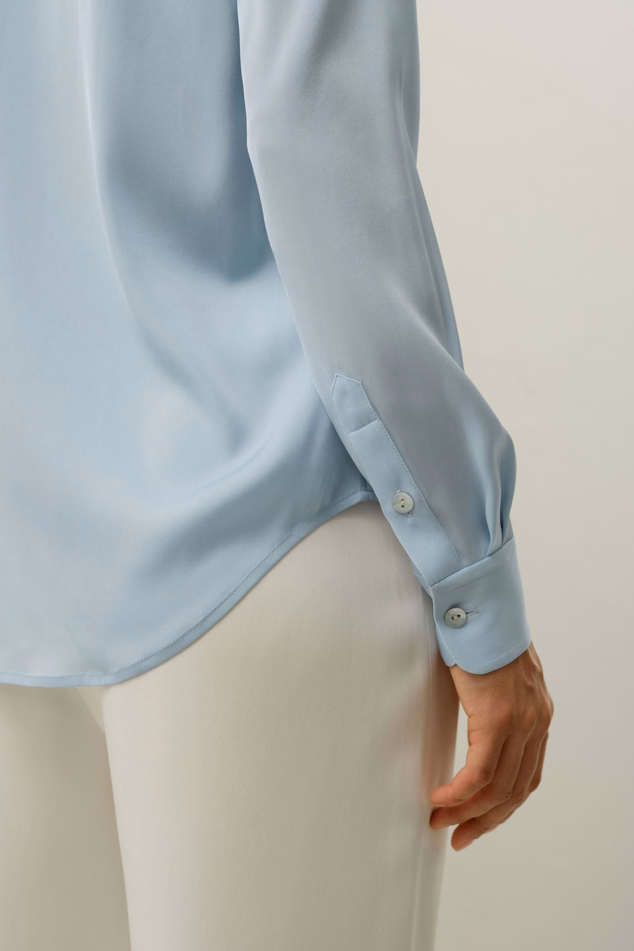 Verspreide Kraag Zijde Shirt