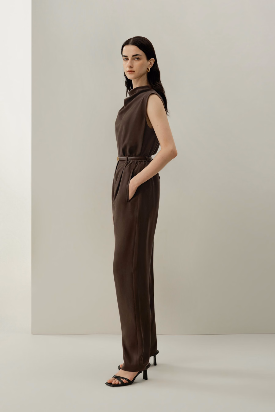 Silk Habotai mouwloze top