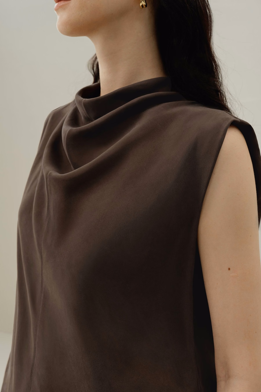 Silk Habotai mouwloze top