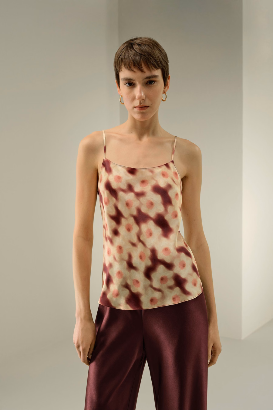 Daffodil Bloom Zijde Camisole – Gemaakt met Liberty Stof