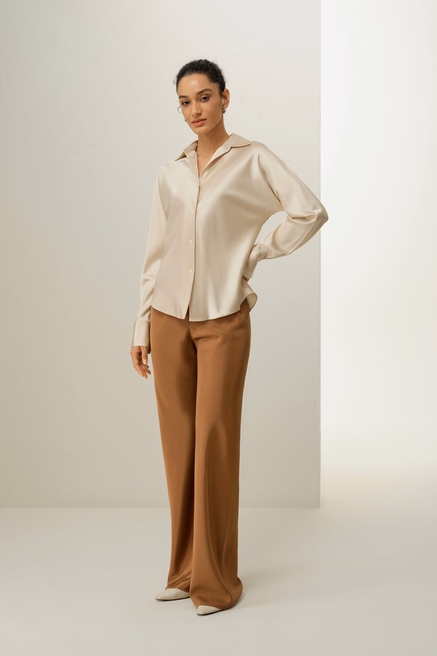 Bias Cut Zijde Shirt
