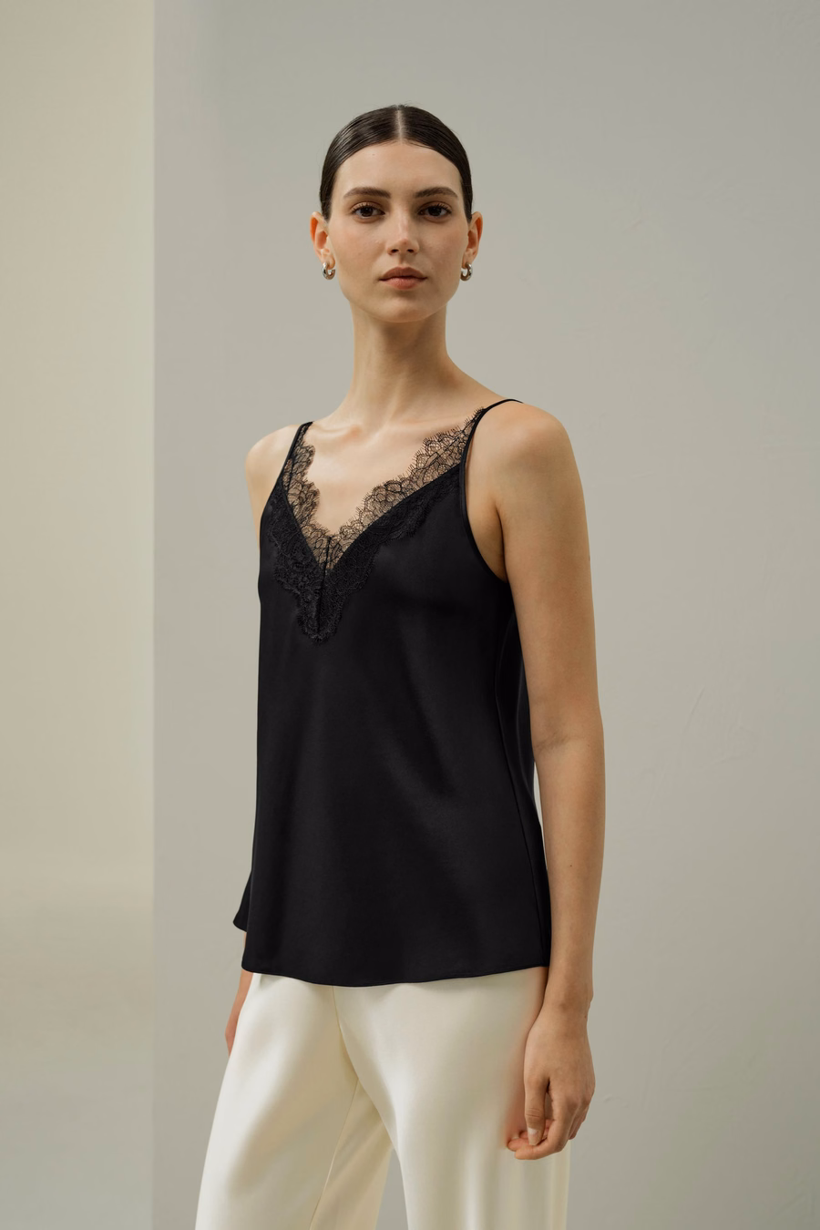 Kant-Trim Zijde Camisole