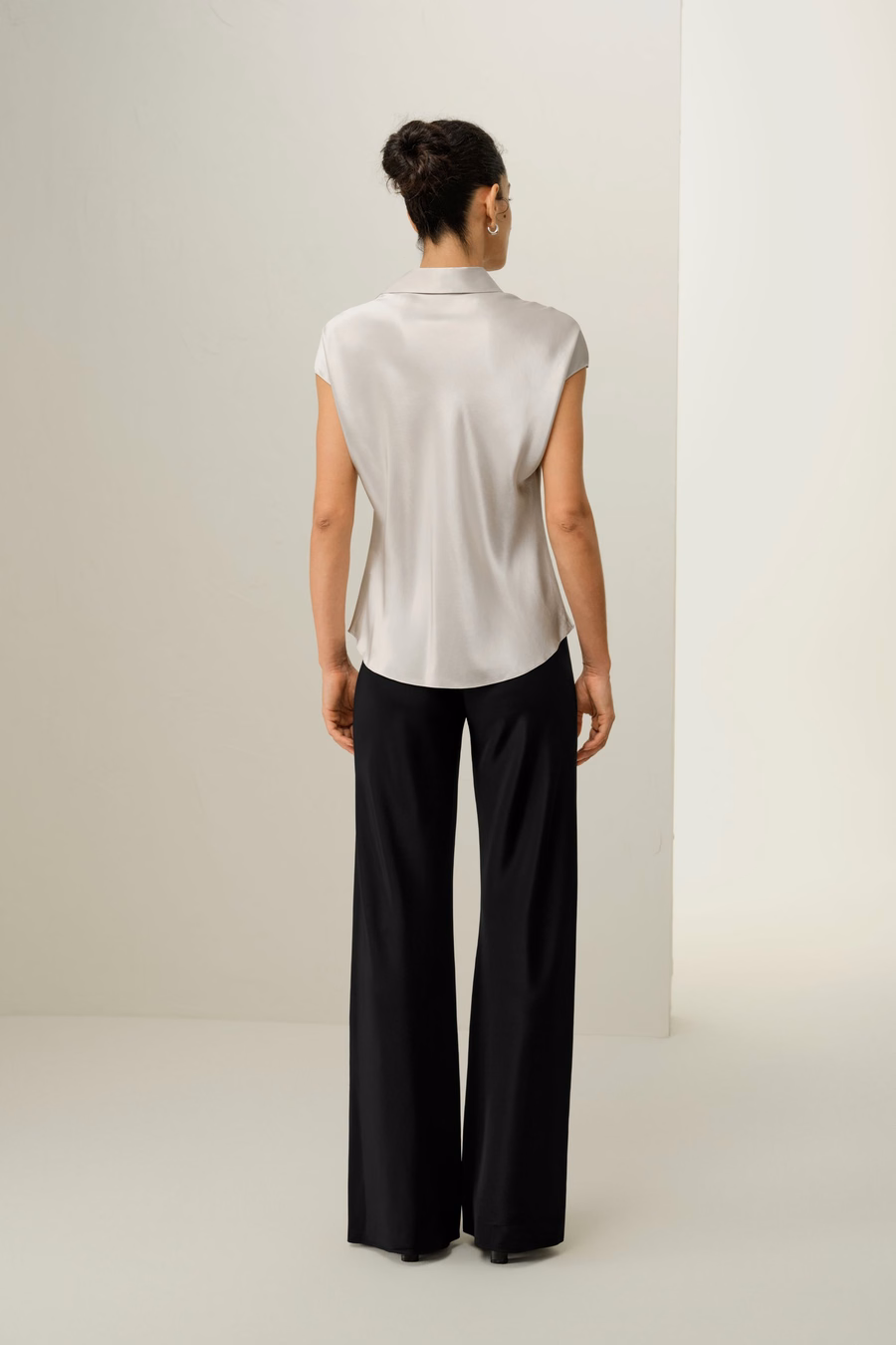 Bias Cut Cap-Mouw Zijde Shirt