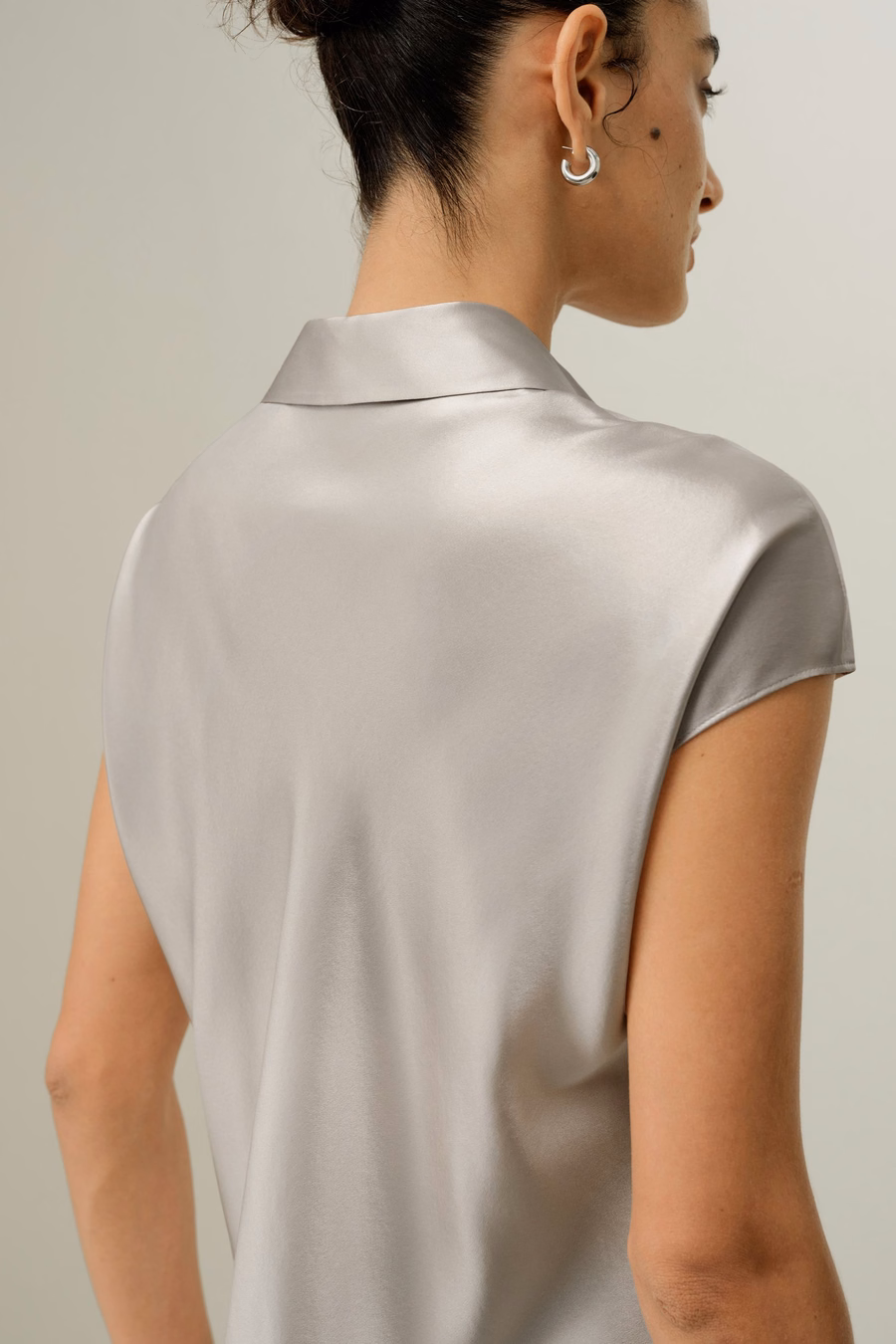 Bias Cut Cap-Mouw Zijde Shirt