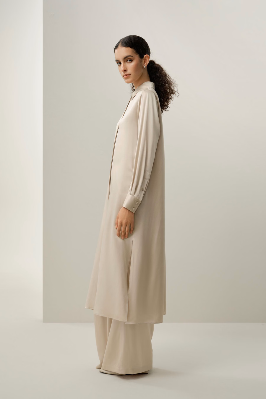 Zijde Charmeuse Shirt Jurk