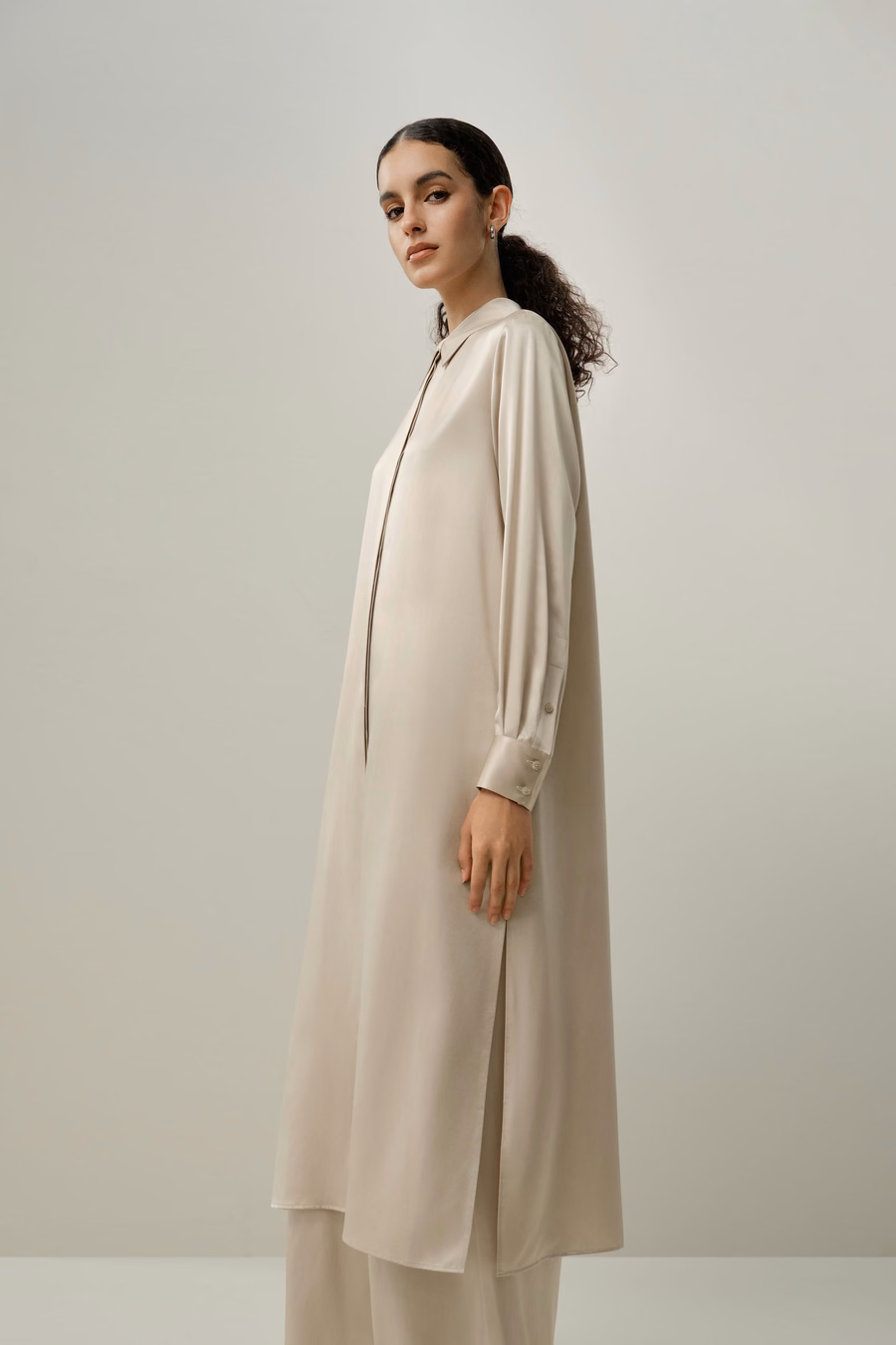 Zijde Charmeuse Shirt Jurk