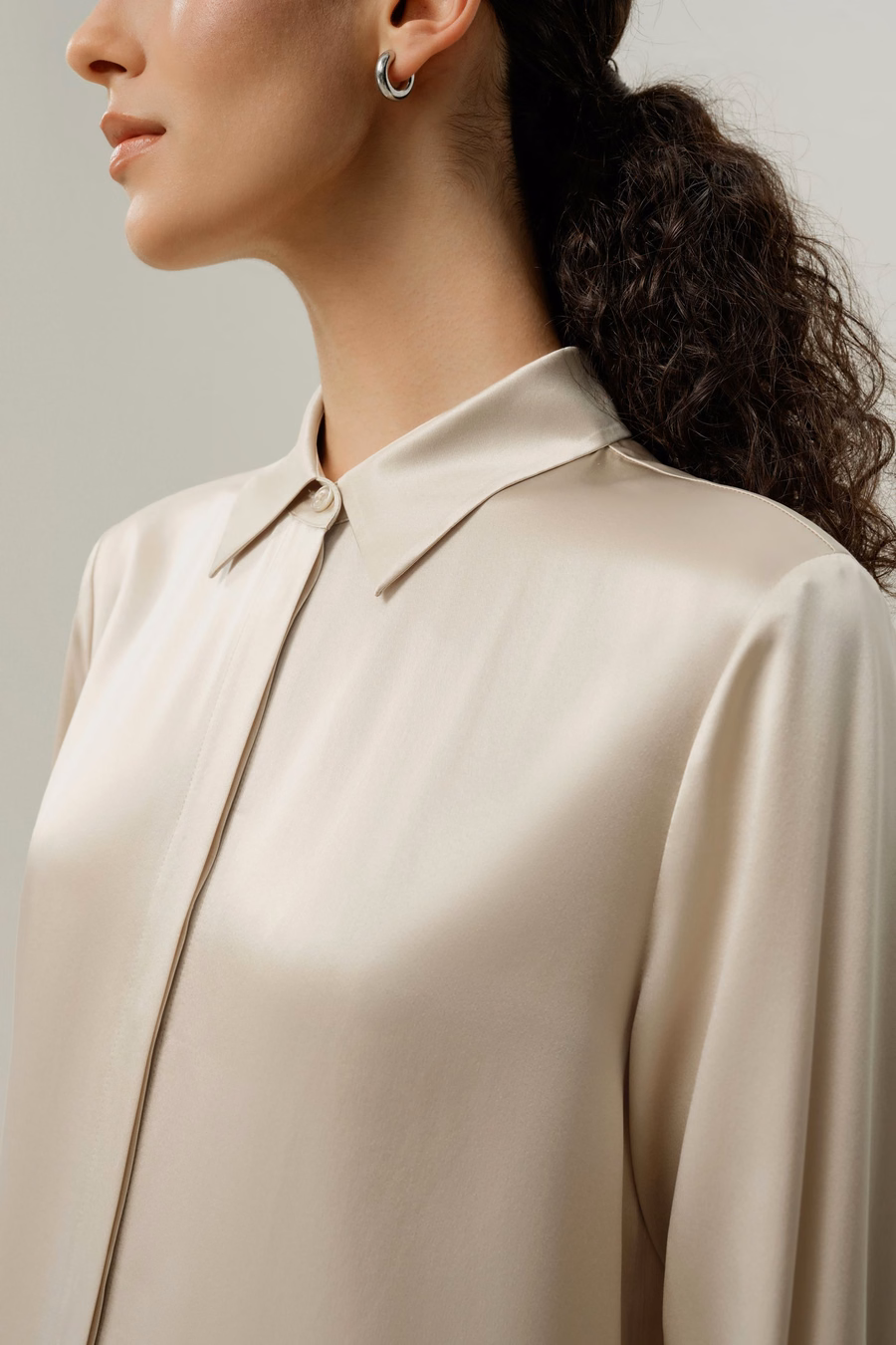 Zijde Charmeuse Shirt Jurk