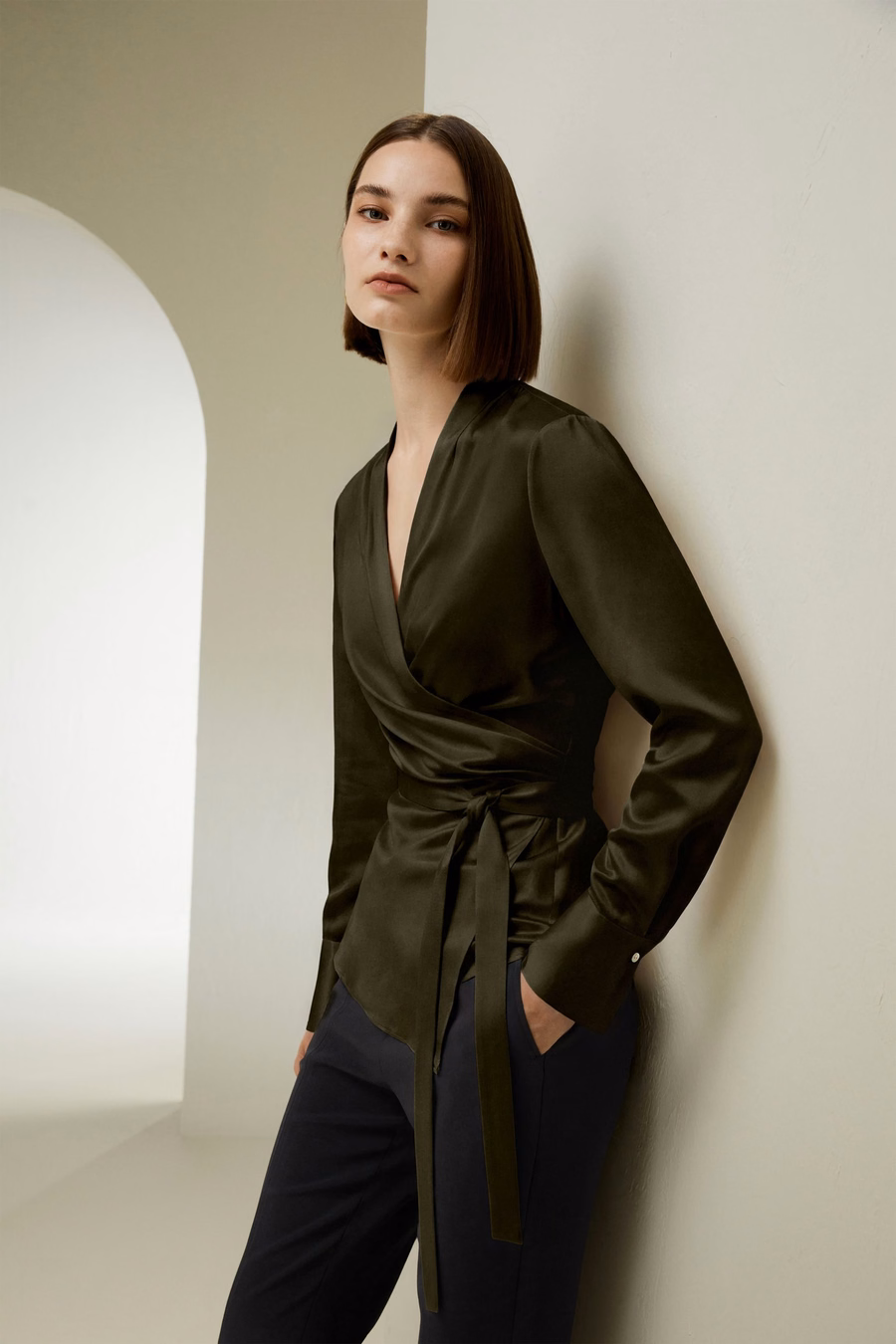 Silk Wrap Blouse