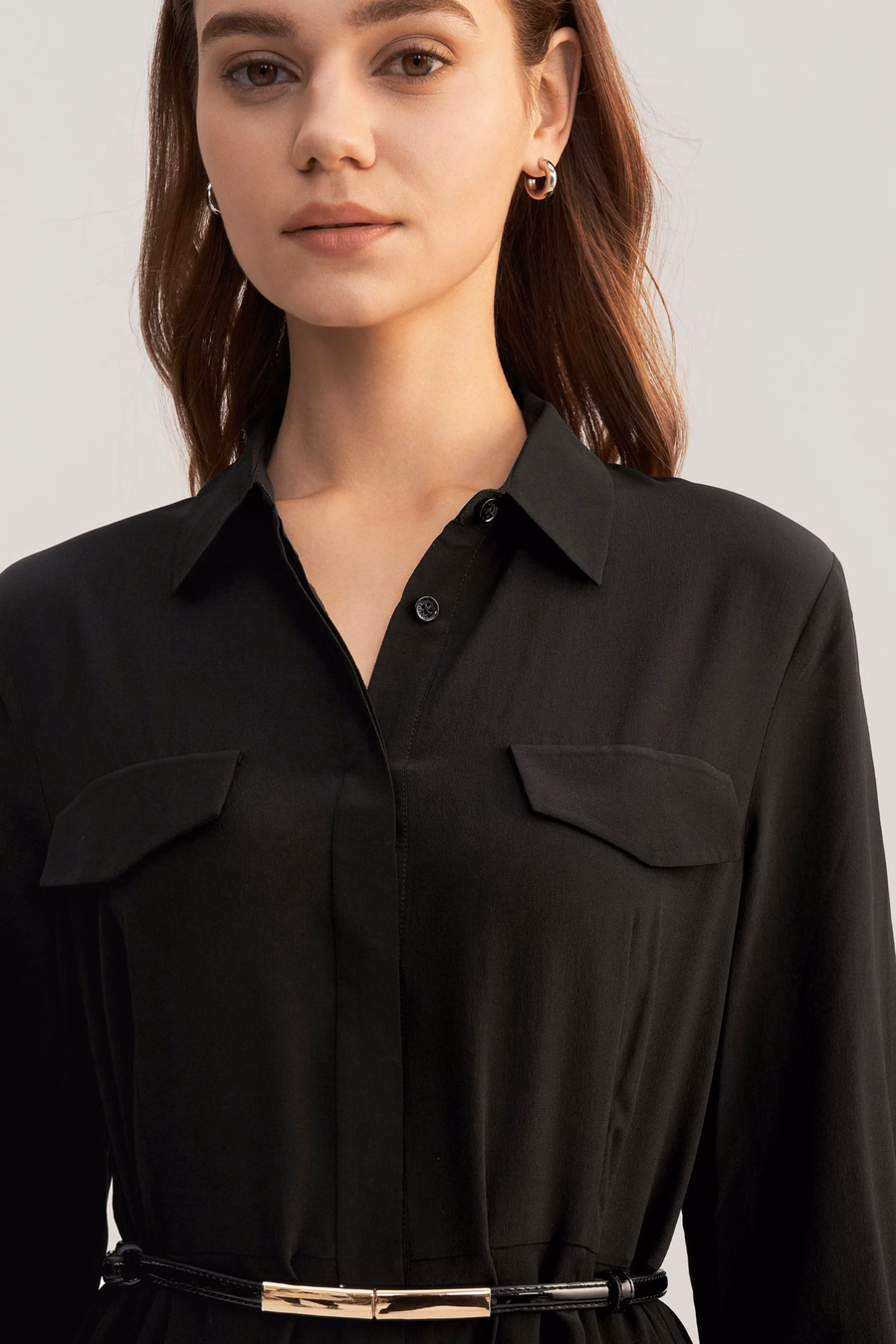 Women's Long Sleeve Retro Graceful Silk Dress