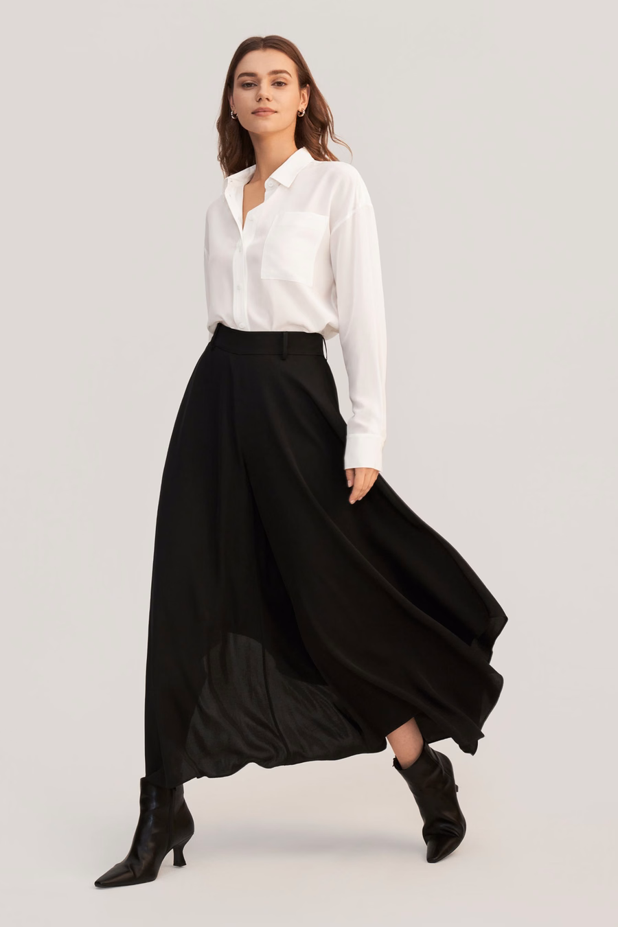 Drop Schouders Oversized Zijde Shirt