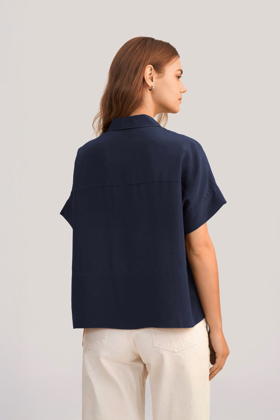 Casual Kort Mouwloos Losse Zijden T-shirt