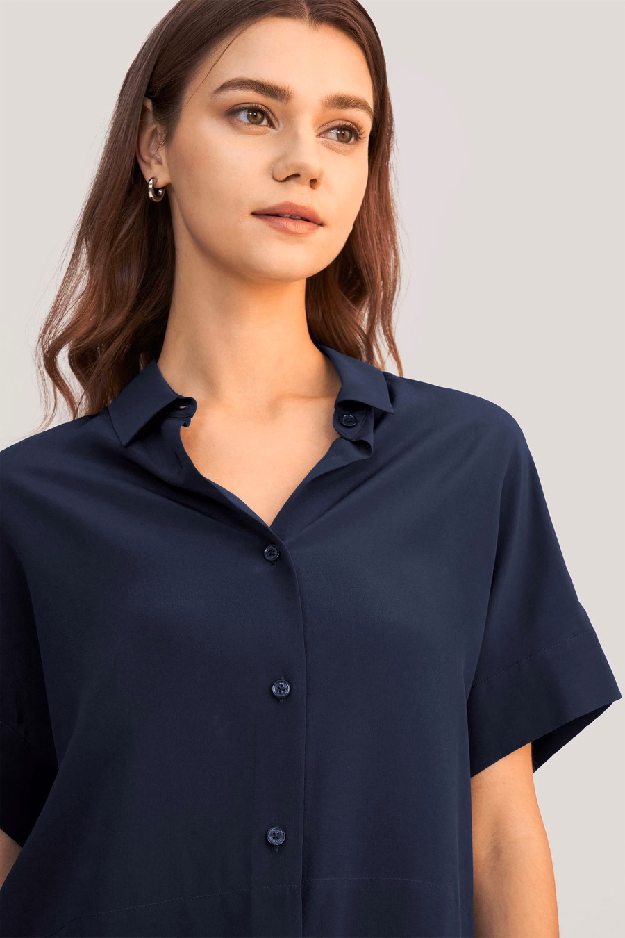 Casual Kort Mouwloos Losse Zijden T-shirt