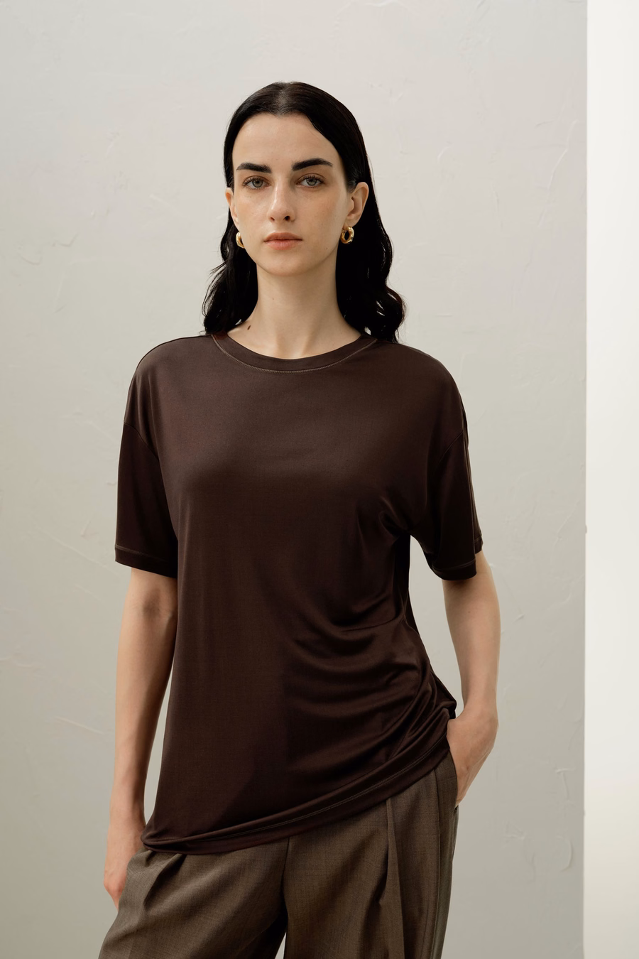 Oversized Zijde Jersey T-shirt