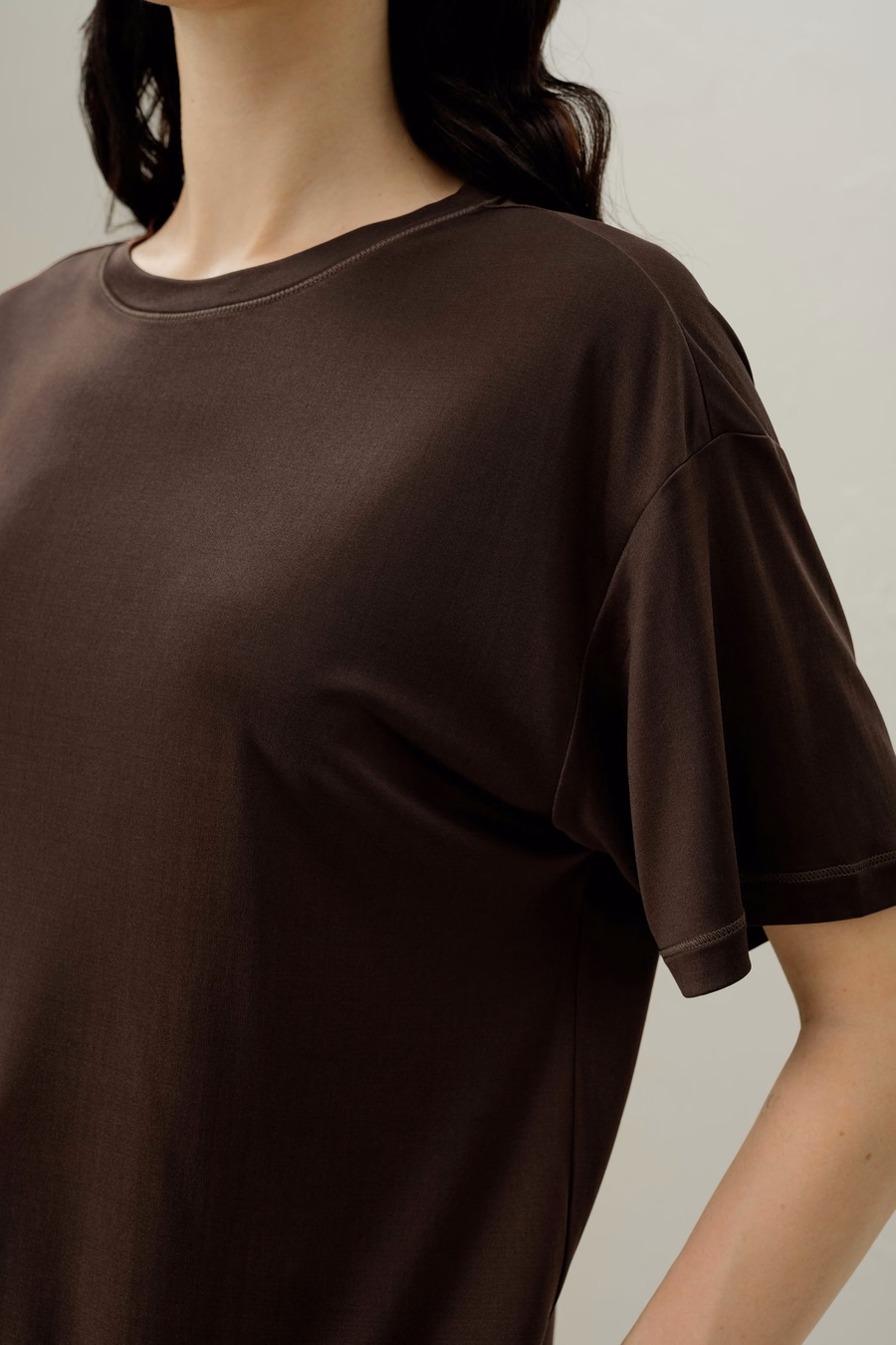Oversized Zijde Jersey T-shirt