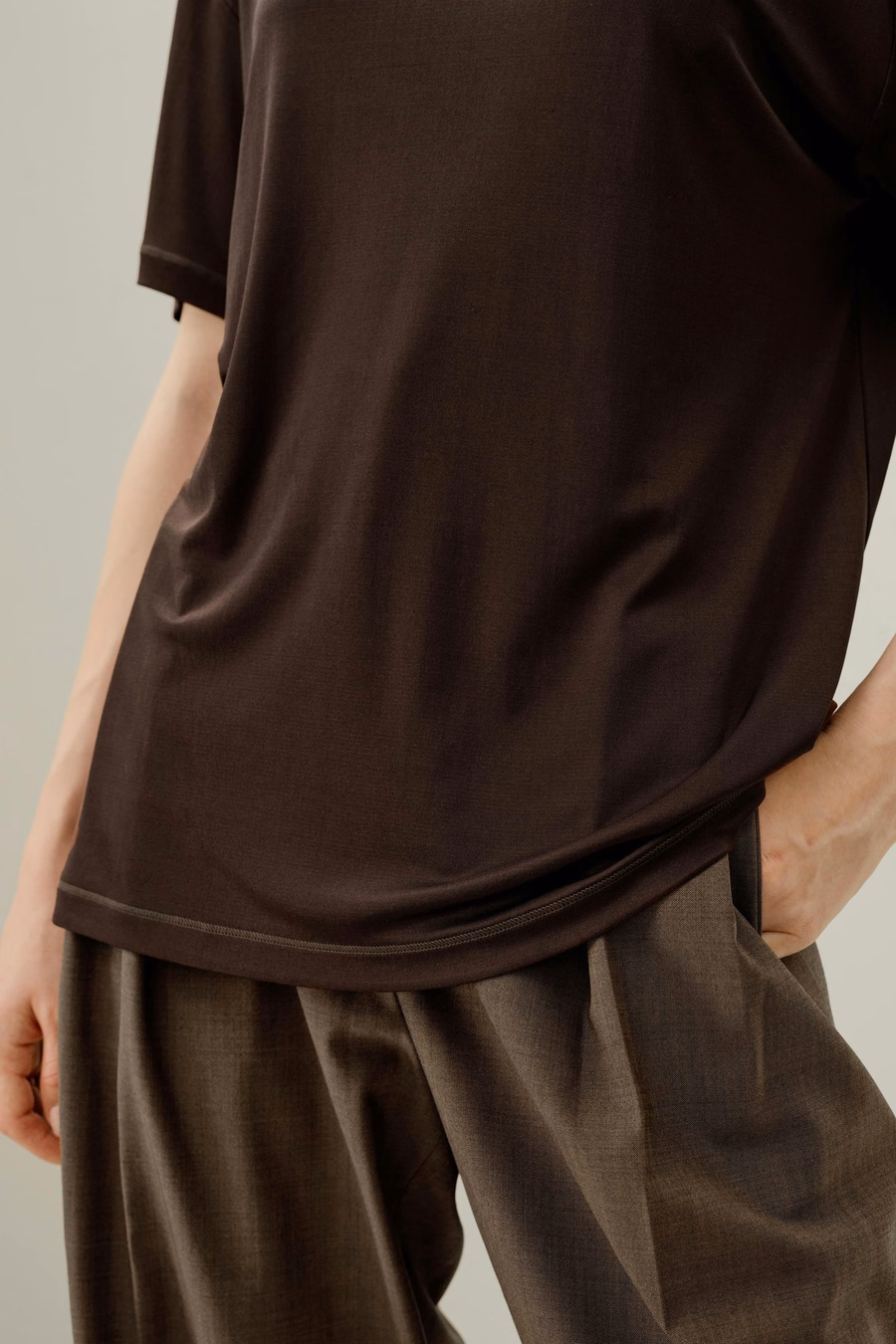 Oversized Zijde Jersey T-shirt