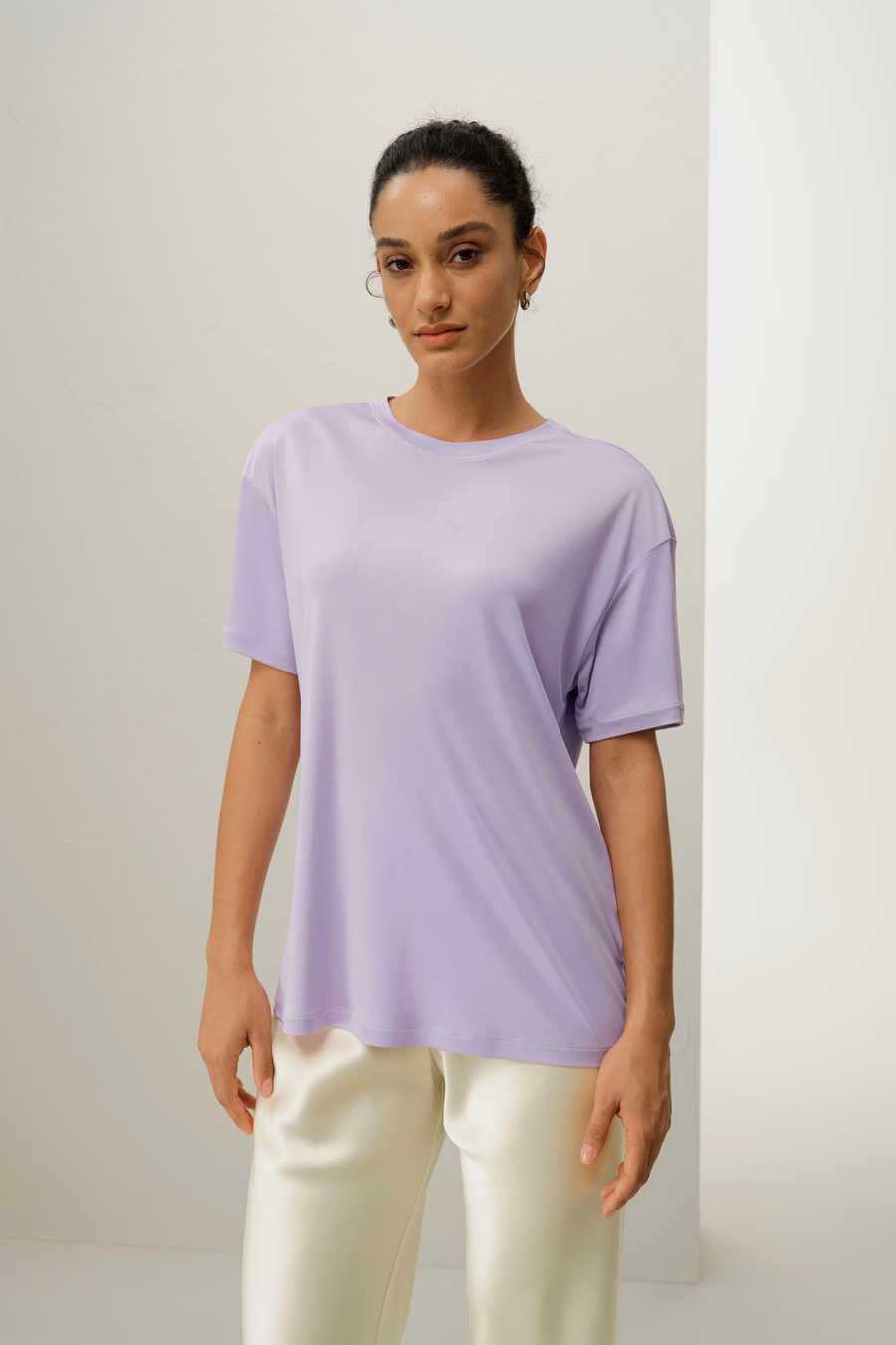 Oversized Zijde Jersey T-shirt